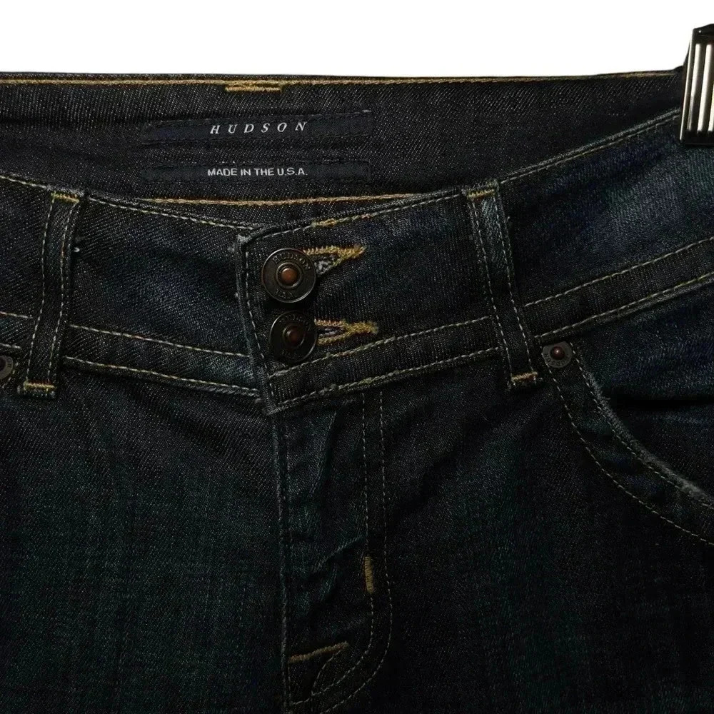 Hudson  Jeans Low Rise Dark Wash Bootcut Denim Blue Jeans Size 28 - Picture 9 of 9